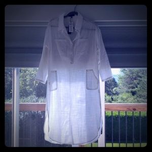 Linen shirt dress